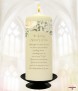 White Flowers & Rings Wedding Candles (Ivory) - Click to Zoom