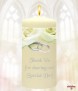 Rose & Silver Rings Wedding Candles (Ivory) - Click to Zoom