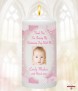 Dots & Ribbons Pink Photo Christening Favour (White) - Click to Zoom
