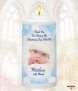 Dots & Ribbons Blue Photo Christening Favour (White) - Click to Zoom