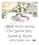 White Flowers & Rings Wedding Candles (White) - Click to Zoom