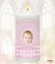 Booties Lace & Gingham Pink Photo Christening Favour (White) - Click to Zoom