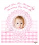 Booties Lace & Gingham Pink Photo Christening Favour (White) - Click to Zoom