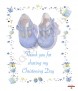 Booties Stars and Hearts Blue Christening Candle (White/Ivory) - Click to Zoom
