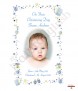 Stars and Hearts Blue Photo Christening Candle (White/Ivory) - Click to Zoom