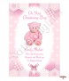 Dots and Ribbons Teddy Pink Christening Candle (White/Ivory) - Click to Zoom