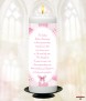 Dots and Ribbons Booties Pink Christening Candle (White/Ivory) - Click to Zoom