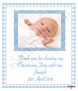 Gingham Feet Blue Photo Christening Candle (White/Ivory) - Click to Zoom