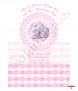 Booties Lace and Gingham Pink Christening Candle (White/Ivory) - Click to Zoom