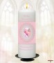 Lace and Feet Pink Christening Candle (White/Ivory) - Click to Zoom