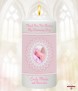 Lace and Feet Pink Christening Candle (White/Ivory) - Click to Zoom
