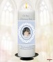 Lace and Feet Blue Christening Candle (White/Ivory) - Click to Zoom