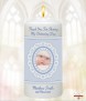 Lace and Feet Blue Photo Christening Candle (White/Ivory) - Click to Zoom