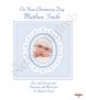 Lace and Feet Blue Photo Christening Candle (White/Ivory) - Click to Zoom