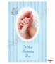 Butterfly Blue Christening Candle (White/Ivory) - Click to Zoom