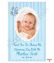 Butterfly and Photo Blue Christening Candle (White/Ivory) - Click to Zoom