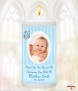 Butterfly and Photo Blue Christening Candle (White/Ivory) - Click to Zoom