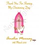 Window Dove Pink Christening Candle - Click to Zoom