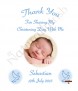 Flying Dove & Photo Blue Christening Candle - Click to Zoom