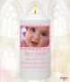 Elegant Frame and Photo Pink Christening Candle (White/Ivory) - Click to Zoom