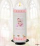 Girl Jungle and Photo Christening Candle (White/Ivory) - Click to Zoom