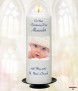 Cross & Fish Photo Blue Christening Candle - Click to Zoom