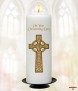 Holy Cross Gold Christening Candle (White/Ivory) - Click to Zoom