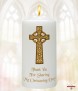Holy Cross Gold Christening Candle (White/Ivory) - Click to Zoom