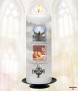 Traditional BCC Silver Christening Candle (White/Ivory) - Click to Zoom