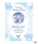 Dots and Ribbons Booties Blue Christening Candle (White/Ivory) - Click to Zoom