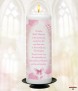 Dots and Ribbons Photo Pink Christening Candle (White/Ivory) - Click to Zoom