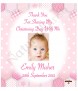 Dots and Ribbons Photo Pink Christening Candle (White/Ivory) - Click to Zoom