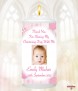 Dots and Ribbons Photo Pink Christening Candle (White/Ivory) - Click to Zoom