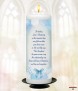 Dots and Ribbons Photo Blue Christening Candle (White/Ivory) - Click to Zoom