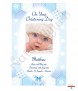 Dots and Ribbons Photo Blue Christening Candle (White/Ivory) - Click to Zoom