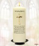 Gold Cross Memorial Candle (white/ivory) - Click to Zoom