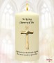 Gold Cross Memorial Candle (white/ivory) - Click to Zoom