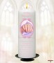 Vintage Pink Frame Hand Christening Candle (White/Ivory) - Click to Zoom