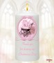 Vintage Pink Frame Pram Christening Candle (White/Ivory) - Click to Zoom