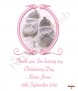 Vintage Pink Frame Shoes Christening Candle (White/Ivory) - Click to Zoom