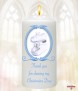 Vintage Blue Frame Shoes Christening Candle (White/Ivory) - Click to Zoom