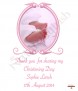 Vintage Pink Frame Feet Christening Candle (White/Ivory) - Click to Zoom