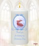 Vintage Blue Frame Feet Christening Candle (White/Ivory) - Click to Zoom