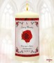 Red Roses Memorial Candle (white/ivory) - Click to Zoom