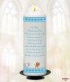 Blue Jungle and Dove Christening Candle (White/Ivory) - Click to Zoom