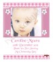 Girl Gingham Flower and Photo Christening Candle (White/Ivory) - Click to Zoom