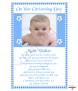 Boy Gingham Flower and Photo Christening Candle (White/Ivory) - Click to Zoom