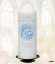 Mother and Child Blue Christening Candle (White/Ivory) - Click to Zoom
