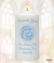 Mother and Child Blue Christening Candle (White/Ivory) - Click to Zoom