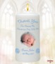 Mother and Child Photo Blue Christening Candle (White/Ivory) - Click to Zoom